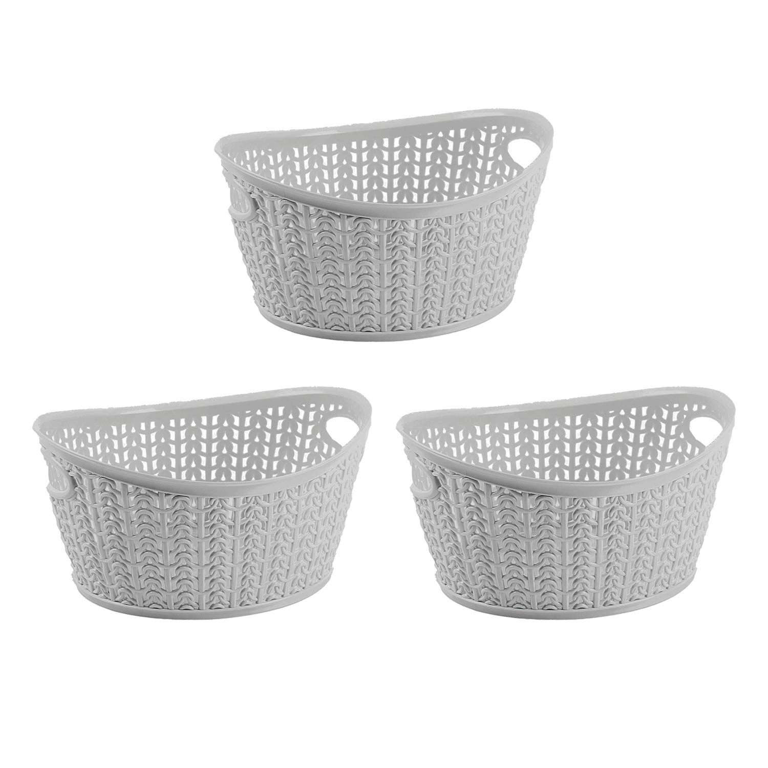 Kit 3 Cestas Ovaladas 1,5 Litros 7house Ordenación Baño 1